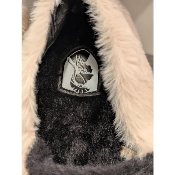 Women's VHNY Color Block Faux Fur Slippers US 10 Cream Black - Picture 9 of 11